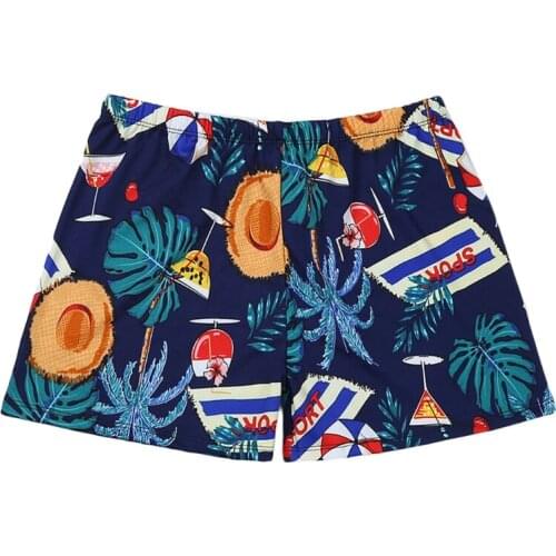2021 New Mens Summer Quick Dry Swim Bohemian Coconut Tree Leaves Print Surfing Beach Shorts with Mesh Lining Drawstring Waist