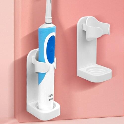No Punching Toothbrush Traceless Storage Shelf ABS Wall Mounted Electric Toothbrush Stand Rack Bathroom Products