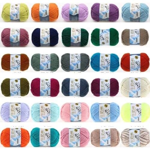 1pc 50g 5ply Yarn Milk Cotton Soft crochet yarn Baby Yarn DIY for knitting Wool Knitted Hand Knitting Crochet DIY B7MX0008