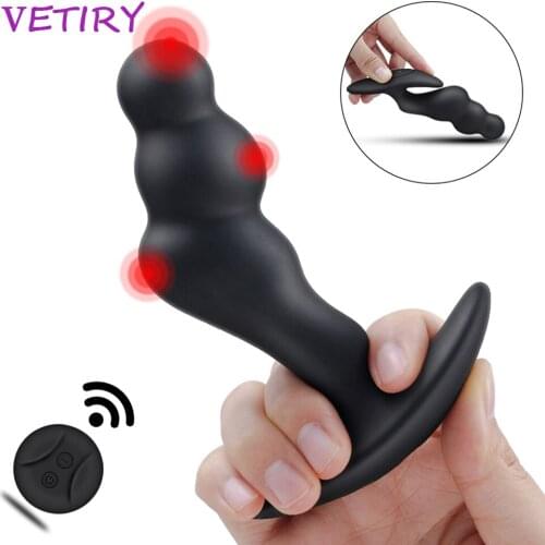 Remote Control Anal Plug Vibrator Silicone Male Prostate Massager Butt Plug Anus Vibrating Sex Toy For Men G-Spot Stimulate