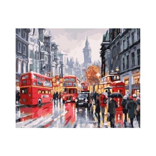 DRAWJOY Framed Landscape DIY Painting By Numbers Painting & Calligraphy DIY Digital Oi Painting By Numbers Home Decor