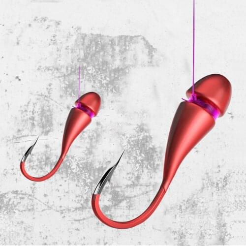 Fishing Red Overturned Hook Imitate Red Earthworm Hooks Tin Jig Head Fishhook Lot 8 Pieces Sale