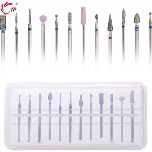TP 1 set Diamond Nail Drill Bit Set Milling Cutter Electric Nail Rotary Files Burr Manicure Clean Manicure Pedicure Tools