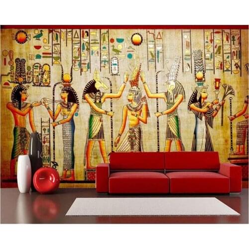 Beibehang Home decoration large living room bedroom wallpaper ancient Egyptian celebration mural TV sofa background 3d wallpaper