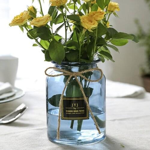 Vases Glass Transparent Nordic Home Decoration Nordic Simple Wide Vases Dry Flower Vase Living Room Decoration Wedding Decor