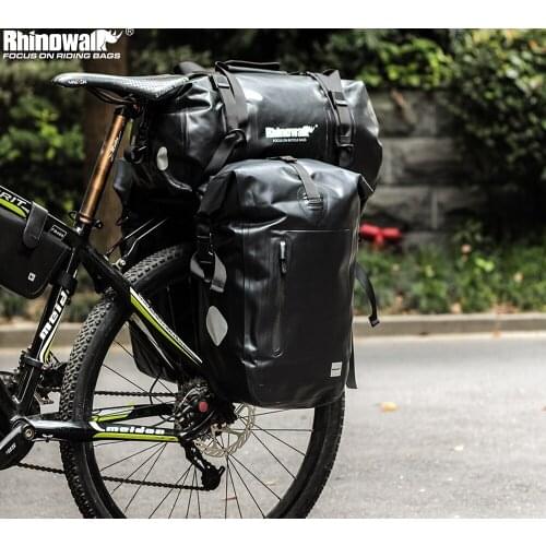 Rhinowalk Bike Bag 25L Waterproof Bicycle Large Capacity Travel Back Pack Basket Receive Bag Shoulder Bag Bicycle Accessories