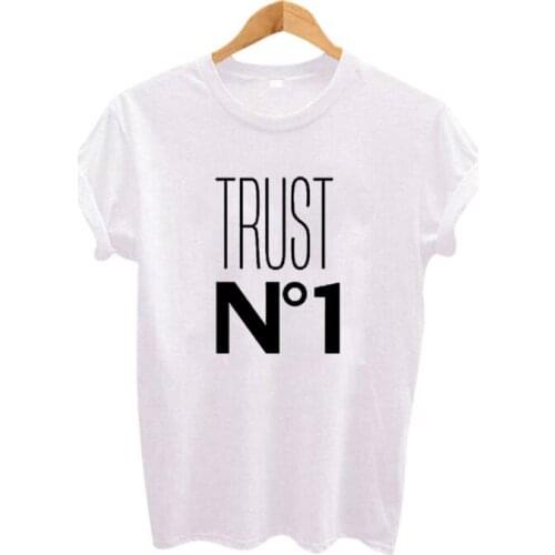 Letters Print Tshirt Women Hipster Black White Tee Shirt Femme Summer Female Tops Trust No One Harajuku Slogan T Shirt