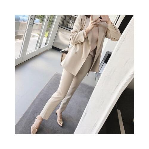 Fashion Pant Suits women spring New high quality Professional small suit suit female casual temperament two-piece Suit female