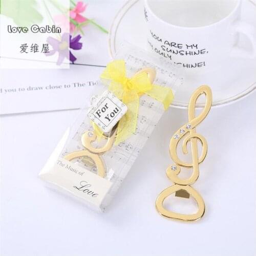 Gold/Silver Musical Note Wine Bottle Opener Wedding Favors Party Giveaway Gift Present For Guest 10pcs