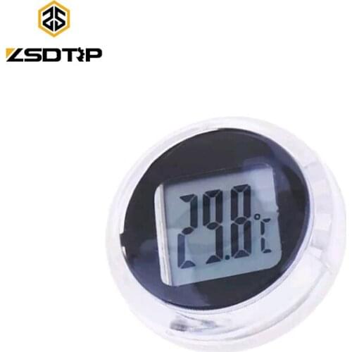 ZSDTRP 1Pc Mini Waterproof Motorcycle Digital Temperature Watch Stick on Motorbike Time Display For ATV All Moto
