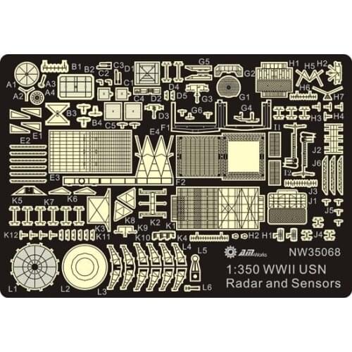 1/350 WWII USN Shipborne Radar Set (With Bases-Resin)