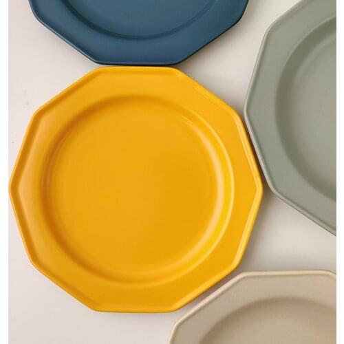 1pcs Ceramic Nordic Style Dinner Plate Creative Solid Color Large Rectangle Porcelain Pizza Desserts Plate Cookware Tableware