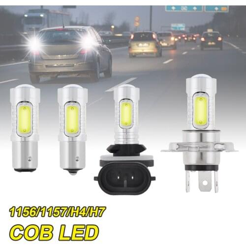 12V COB Car Light Signal Lamp White Light 1156 1157 H4 H7 Led Bulbs Reversing Lights Turn Brake Backup Light for Car SUV Autos