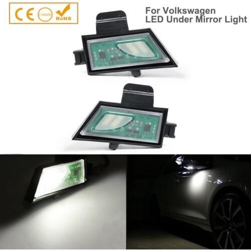 2PcsFor Golf MK7 Variant GTI R20 Sportsvan Touran MK2 5T LED Under Side Mirror Puddle Light Lamp NO Error Canbus Car Accessories