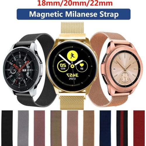 2021 New Magnetic Strap 18mm 20mm 22mm Universal Milanese Watchband Stainless Steel Band Replacement Bracelet For Smart Watch