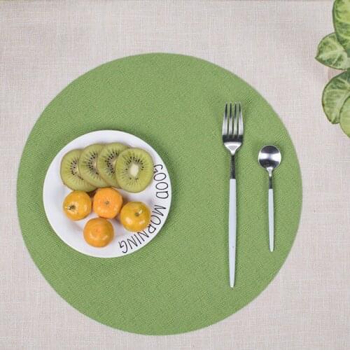 4 P/1 Set Plastic Vinyl Dining Table Mat Heat Insulation Non-Slip Placemats Disc Bowl Tableware Pads Coaster Kitchen Accessorie