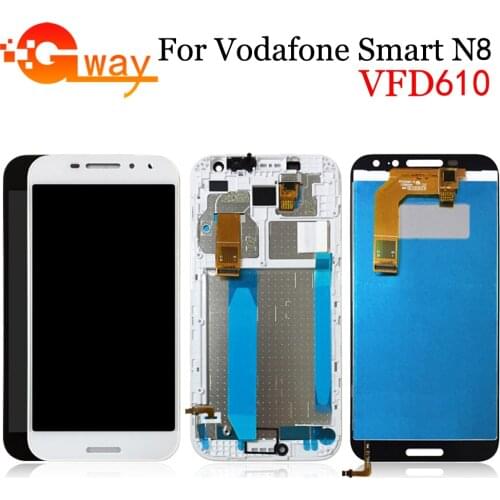 5.0 inch For Vodafone Smart N8 VFD610 Full LCD display + Touch screen digitizer assembly with Frame For Vodafone VFD610 LCD