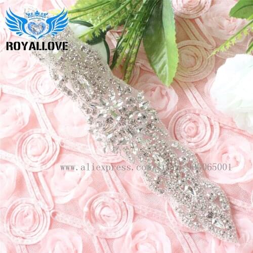 5 pieces) Handmade DIY Iron On Rhinestone Sashes Headband Applique for Wedding Dress Crystal Rhinestones Bridal Applique Trim