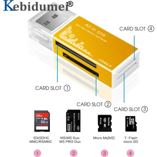 Kebidumei Micro SD Memory Card Reader MINI USB 2.0 OTG Micro SD/SDXC TF Card Reader Adapter for PC Laptop Computer