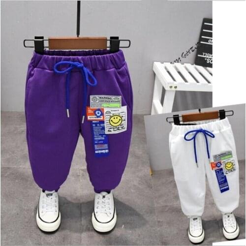 Kids Girls Boys Pants Trousers Spring Autumn Casual Cotton Elastic Waist Pants Sweatpants for Boys Girls Children Clothing 2-7Y