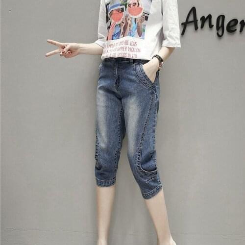 Jeans Mujer Tallas Grandes Mujer Baggy Pantalons Capris Elasticity Pantalones De Mezclilla Vaqueros Calcas Feminina A228