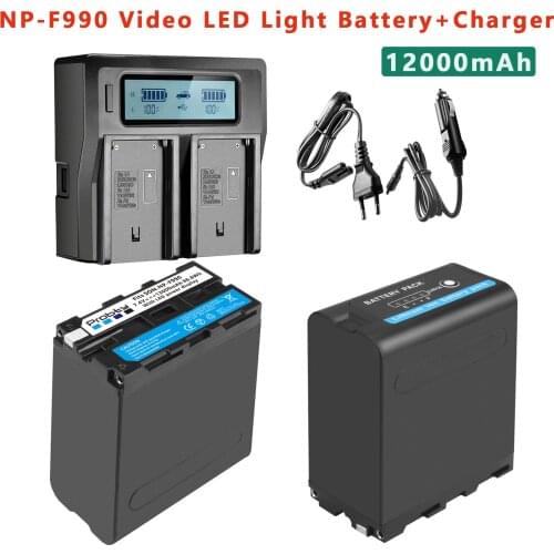 NP-F990 NP-F970 12000mAh with LED power indicator Photographic Lamp Battery for NP F970 F960 LED Video Light Lamp Battery