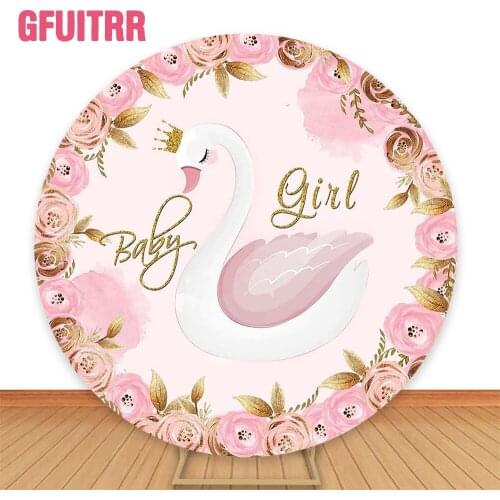 GFUITRR Swan Princess Photo Backgrounds Baby Birthday Photography Backdrops Golden Crown Circle Elastic Decorations Photo Props