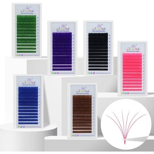 GLAMLASH Pink Easy Fanning False Eyelash Extension for Lash Building Auto-blooming DIY 2D/3D/4D/6D/10D Voluming Lash Extension