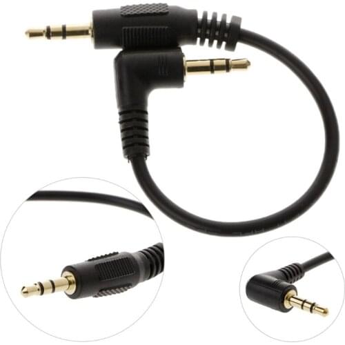 10cm Auto Car Right Angle Male To Male 3.5mm Aux Jack Speaker Audio CableAdapter