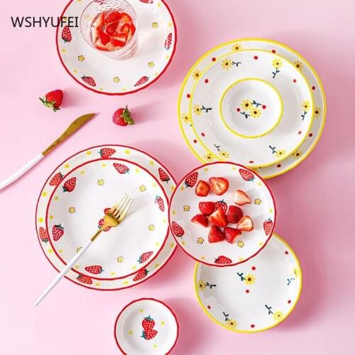 Ceramic Plate Round Plate Creative Paper Box Household Tableware Dinner Plate Dessert Plate Dessert Tray Flower