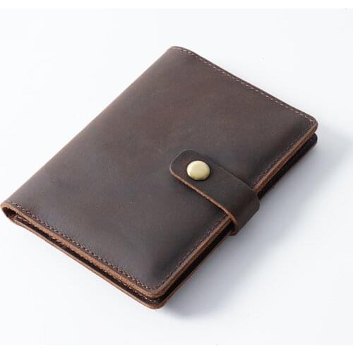 Leather Passport Cover Men Vintage Business Travel Wallet Genuine Leather Covers for Passports Document Travel Organizer