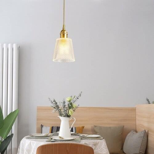 Post Moder Creative Dining Room Pendent Lamp Simple Glass Art Bedroom Beside Living Room Glass Pendent Lights