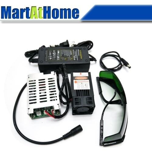 15W 450nm Laser Module Blue Violet PWM TTL DC 12V Focal length Adjustable for DIY CNC Machine Engraving Cutting