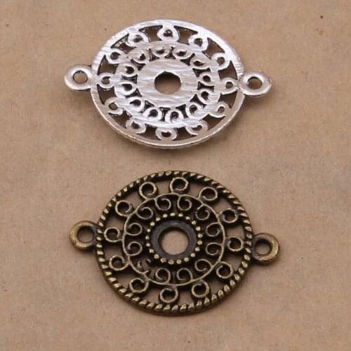 Hot 100pcs Vintage Hollow Double Hanging Charm Jewelry Making For Bracelet/ Necklace/bags/apparel Fashion DIY Jewelry Accessorie