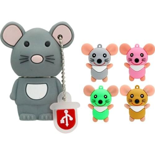Cute Cartoon Mouse 256GB USB Stick Pen drive 4GB 8GB 16GB 32GB 64GB Pendrive Animal USB Memory Disk Cle USB Flash Drive Gift