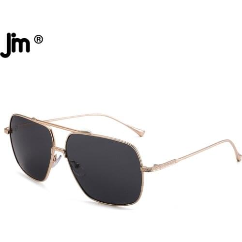 Fashion Square Men Sunglasses Double Bridge Pilot Driving Brand Designer Sun Glasses UV400