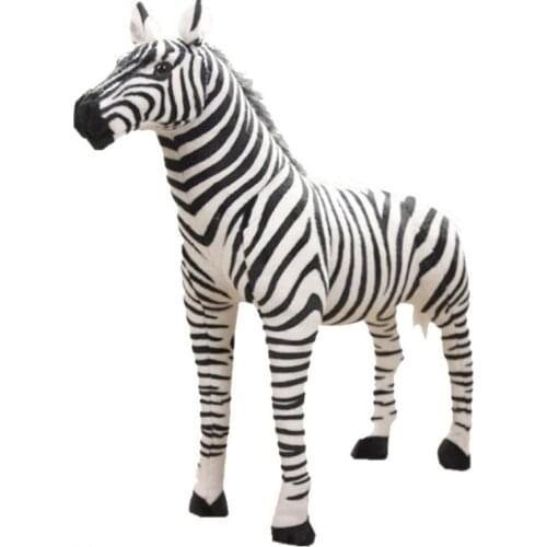 Soft Stuffed Plush Animal Pillow Realistic Zebra for Childrens Birthday Gift