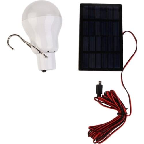 Outdoor/Indoor Solar Powered led Lighting System Light Lamp 1 Bulb solar panel Low-power camp night travel 150Lumen 0.8w 5V