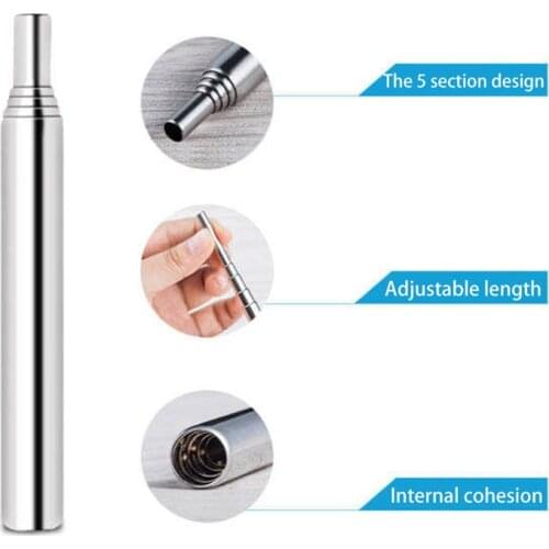 Stainless Steel Telescopic Blower Tube Blower Stove BBQ Fire Blower Pocket Tool Picnic Equip Blowpipe High Speed Easy to carry