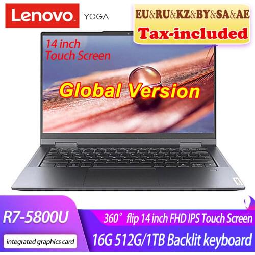 Lenovo YOGA 14c 2021 Laptop R7 5800U 16GB+ 512GB/1TB 360° Flip 14Inch Touch Screen Notebook Computer Ultrabook Global Version