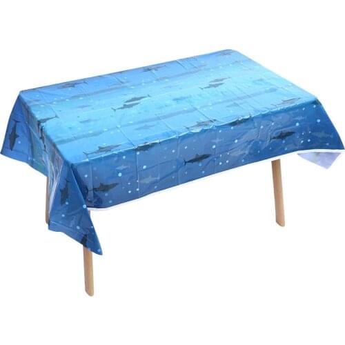 Shark Theme Disposable Tablecloth Shark Birthday Party For Kids Baby Shower Boy Party/Underwater World Theme Party Decor Supplie