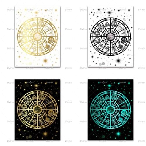 The Zodiac Posters Cancer Taurus Gemini Aries Pisces Sagittarius Virgo Libra Leo Capricorn Scorpio Aquarius Home Decor Prints