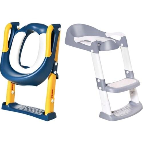 Portable Folding Toilet Seat Potty Chair Child Non-Slip Potty Training Seat with Adjustable Step Stools Ladder Urinal
