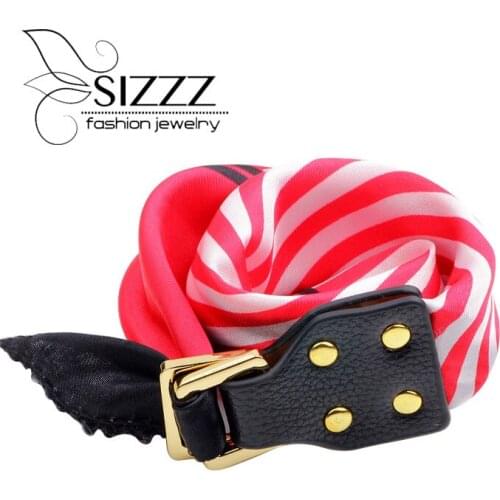 SIZZZ 42cm Long 2.5cm Wide Multi - functional Ladies Scarves Deduction To Spread The Striped Scarf Wrap Bracelets For Women