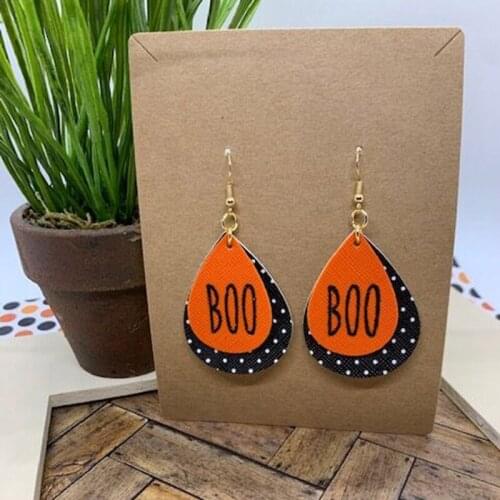 Halloween Earrings DIY Faux Leather Teardrop Earrings