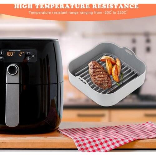 Air Fryer Silicone Pot Oven Heated Tray Basket With Handle Food Safe For Home Non-stick Oven Accessories