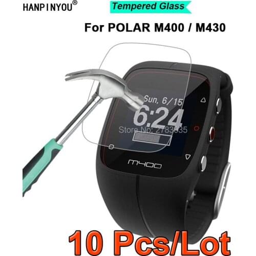 10Pcs For POLAR M400 M430 GPS Sport Smart Watch 9H Hardness 2.5D Ultra-thin Toughened Tempered Glass Film Screen Protector Guard