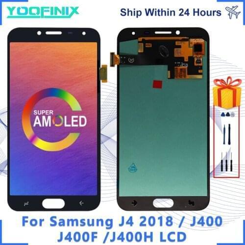 Super AMOLED For Samsung Galaxy J4 Display Touch Screen Digitizer Replacement Parts For J400F/DS J400G/DS LCD Display J4 2018