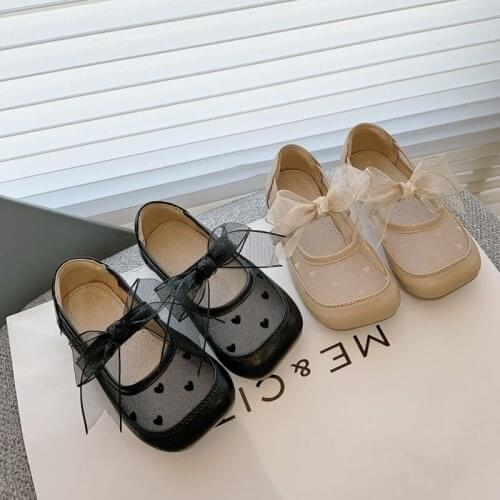 Baby Girls Princess Tulle Bow Shoes Fall Autumn Toddler Girls Solid Colors Black Halloween Shoes Dressy Dance Performance Flats