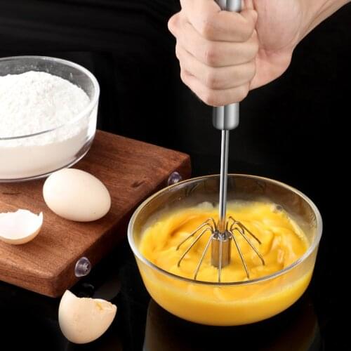 Stainless Steel Egg Beater Manual Self Turning Whisk Semi-Automatic Egg Beater Hand Mixer Cream Blender Kitchen Baking Tools